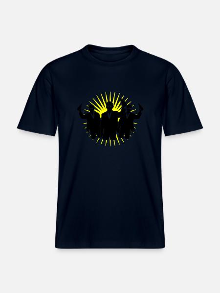 Drunk Party Booze Silhouette - RELAXED FIT Unisex Organic T-Shirt - french navy