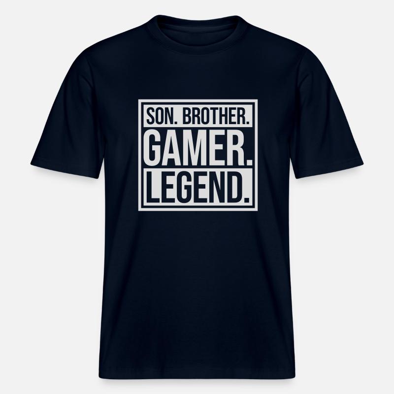 Fils Frère Gamer Légende - T-shirt unisexe RELAXED FIT en coton bio - marine