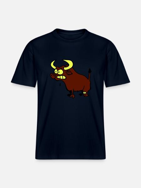Wütender Stier - RELAXED FIT Unisex Organic T-Shirt - Navy