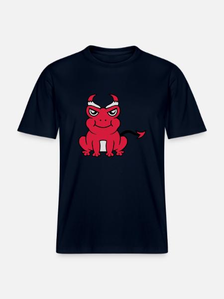 Devil Horns Frog Demon -  RELAXED FIT Unisex Organic T-Shirt - french navy