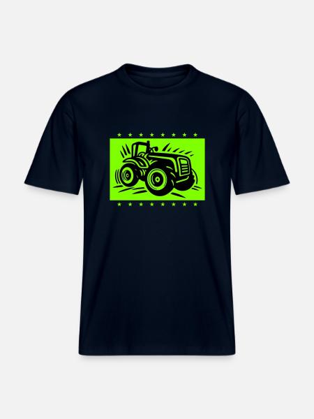 Tractor Farmer Farmer Icon -  RELAXED FIT Unisex Organic T-Shirt - french navy