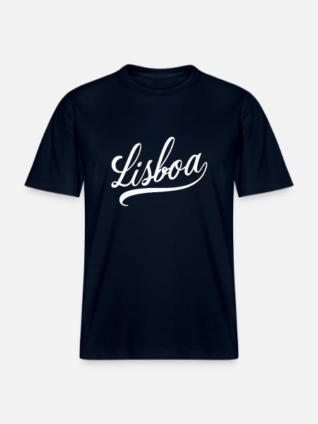 Lisboa - Lisbonne - T-shirt unisexe RELAXED FIT en coton bio - marine