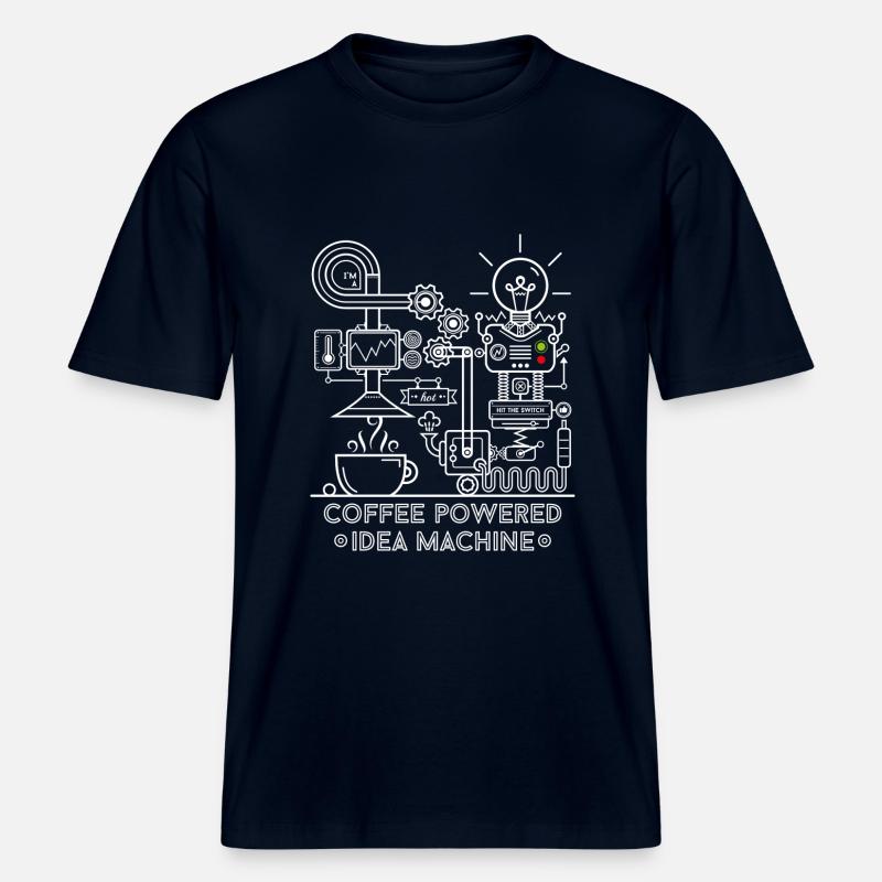 Coffee powered Idea Machine -  T-shirt unisexe RELAXED FIT en coton bio - marine