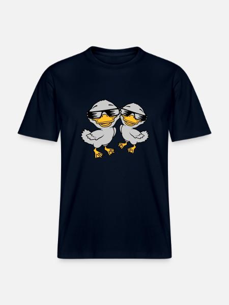 2 Cool Duckling Sunglasses - RELAXED FIT Unisex Organic T-Shirt - french navy
