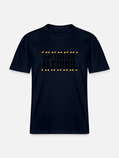 Saying May contain alcohol -  RELAXED FIT Unisex Organic T-Shirt - french navy