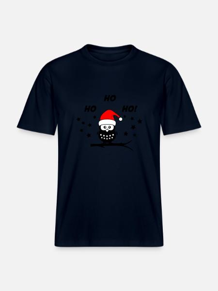Owl Christmas Santa - RELAXED FIT Unisex Organic T-Shirt - french navy