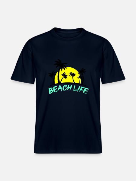 beach life -  RELAXED FIT Unisex Organic T-Shirt - french navy