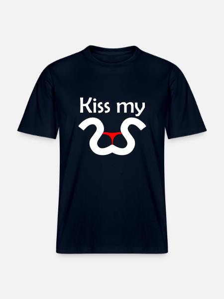 Kiss my S -  RELAXED FIT Unisex Organic T-Shirt - french navy