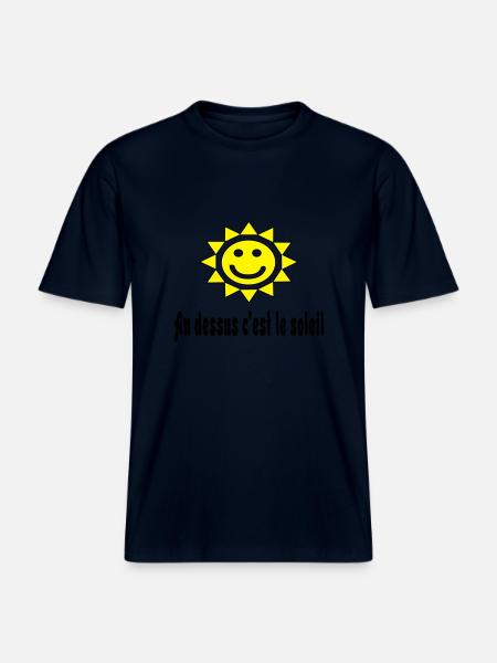 Au dessus c'est le soleil -  RELAXED FIT Unisex Organic T-Shirt - french navy