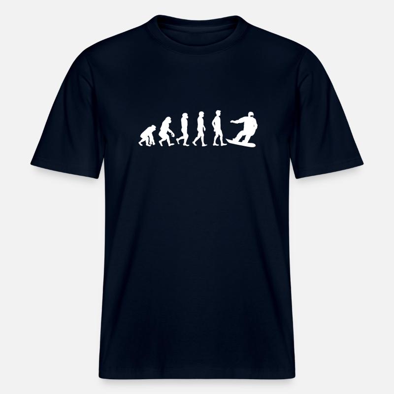 Evolution snowboarder -  T-shirt unisexe RELAXED FIT en coton bio - marine
