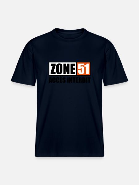 ZONE 51 - T-shirt unisexe RELAXED FIT en coton bio - marine