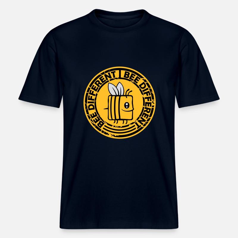 bee citation différente -  T-shirt unisexe RELAXED FIT en coton bio - marine