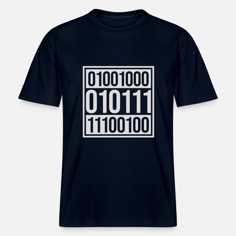 Binär Code Programm Sprache -  RELAXED FIT Unisex Organic T-Shirt - Navy