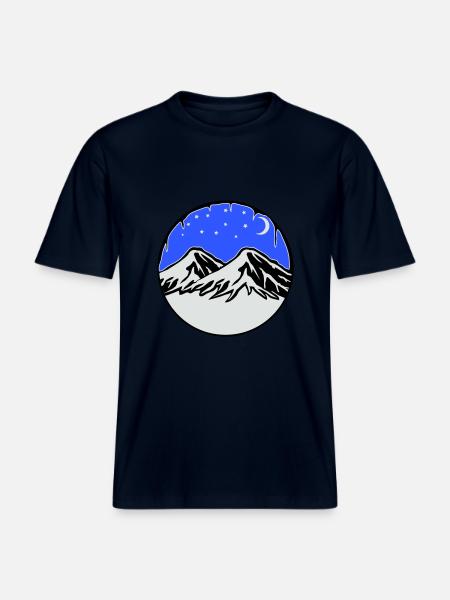 Starry sky mountains - RELAXED FIT Unisex Organic T-Shirt - french navy