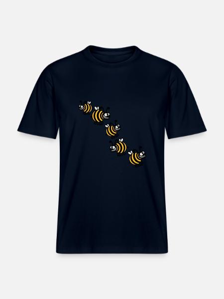 Thick crazy bees - RELAXED FIT Unisex Organic T-Shirt - french navy
