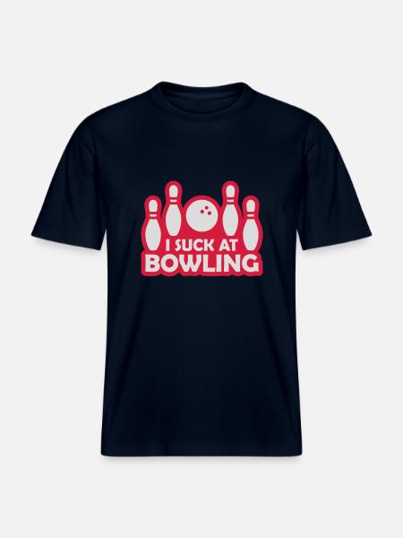 I suck at bowling - RELAXED FIT Unisex Organic T-Shirt - french navy
