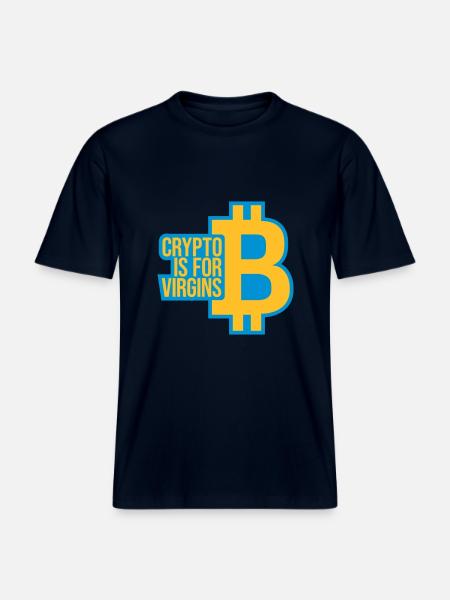 crypto is for virgins - RELAXED FIT Unisex Organic T-Shirt - french navy