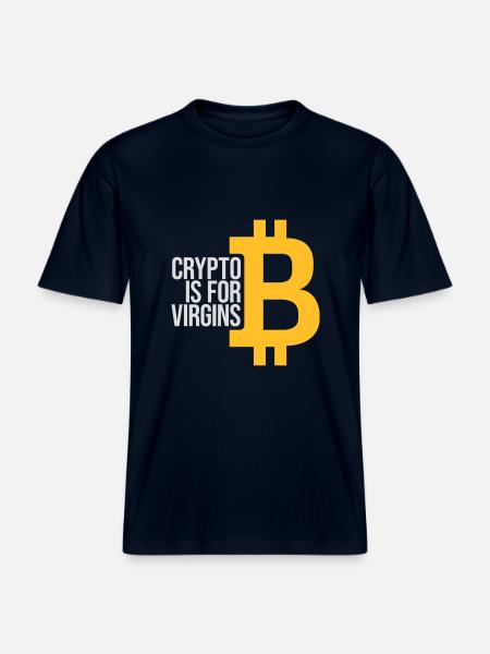 crypto is for virgins -  RELAXED FIT Unisex Organic T-Shirt - french navy