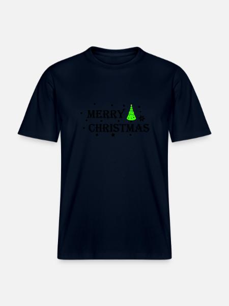 Merry Christmas - RELAXED FIT Unisex Organic T-Shirt - Navy