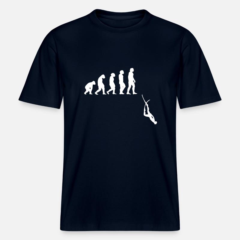 Évolution de l'apnée plongée -  T-shirt unisexe RELAXED FIT en coton bio - marine