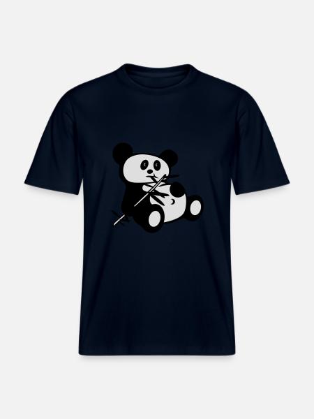 lazy panda - T-shirt unisexe RELAXED FIT en coton bio - marine
