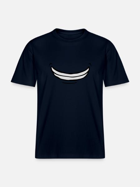Wide exuberant comic grin - RELAXED FIT Unisex Organic T-Shirt - french navy