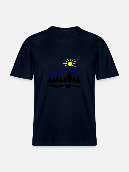 Nature Mountains -  RELAXED FIT Unisex Organic T-Shirt - french navy