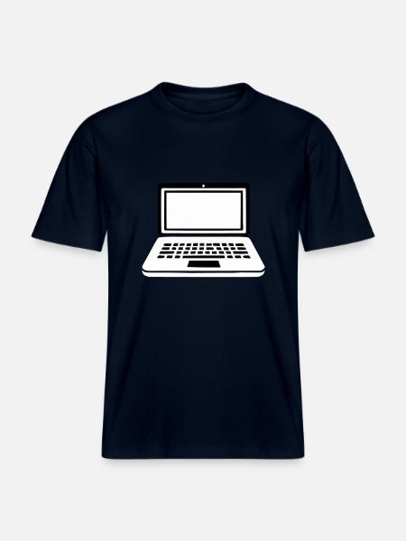 laptop -  RELAXED FIT Unisex Organic T-Shirt - Navy