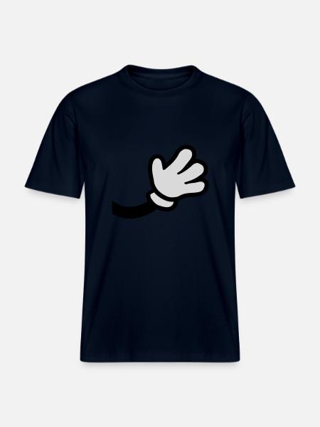 Waving Comic Hand - RELAXED FIT Unisex Organic T-Shirt - french navy