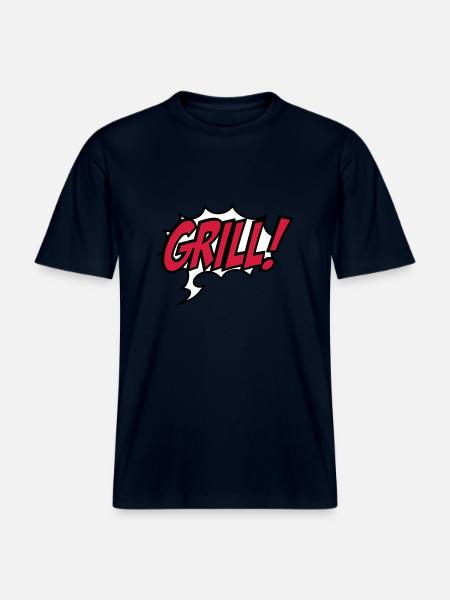 grilling -  RELAXED FIT Unisex Organic T-Shirt - french navy