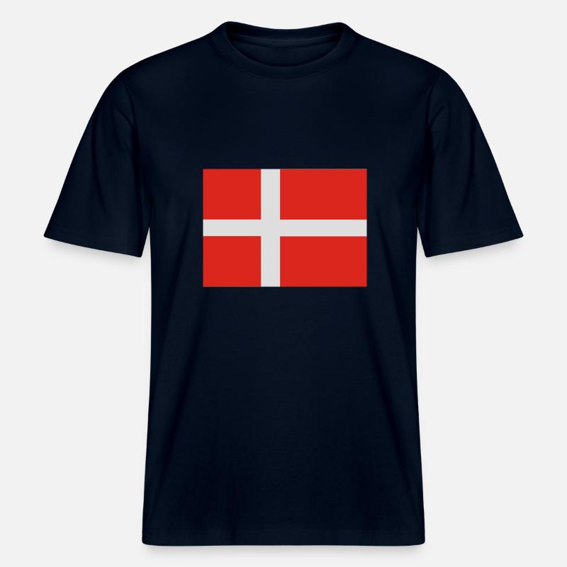dkflag - Økologisk unisex T-shirt RELAXED FIT - navy