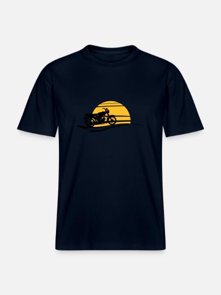 Fahrzeug - Simson Sonne -  RELAXED FIT Unisex Organic T-Shirt - Navy
