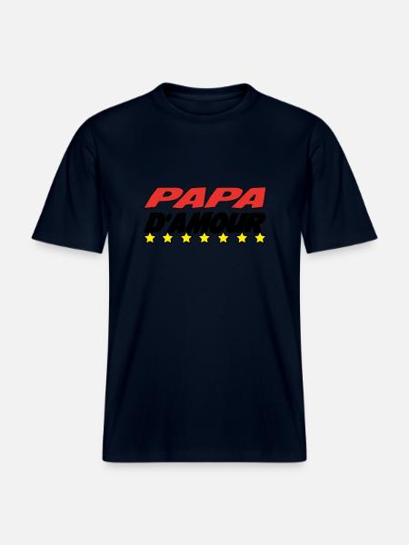 LOVE DAD -  RELAXED FIT Unisex Organic T-Shirt - french navy