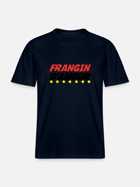 FRANGIN d'amour - T-shirt unisexe RELAXED FIT en coton bio - marine