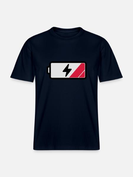 Akku low -  RELAXED FIT Unisex Organic T-Shirt - Navy