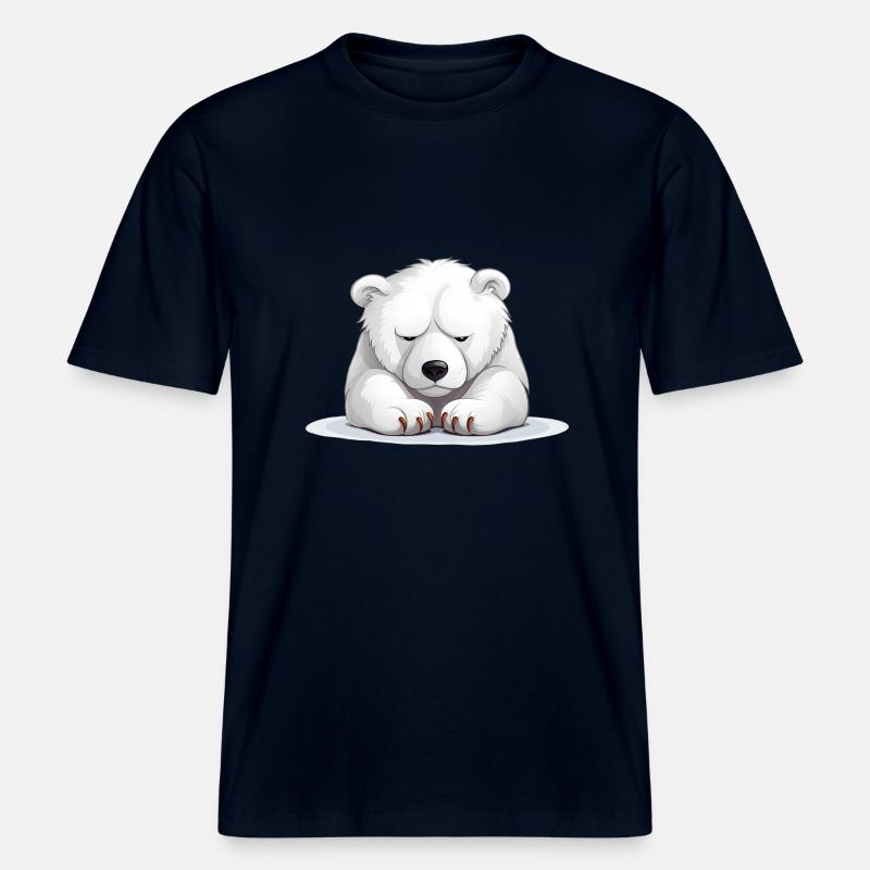 Grumpy Eisbär - RELAXED FIT Unisex Organic T-Shirt - Navy