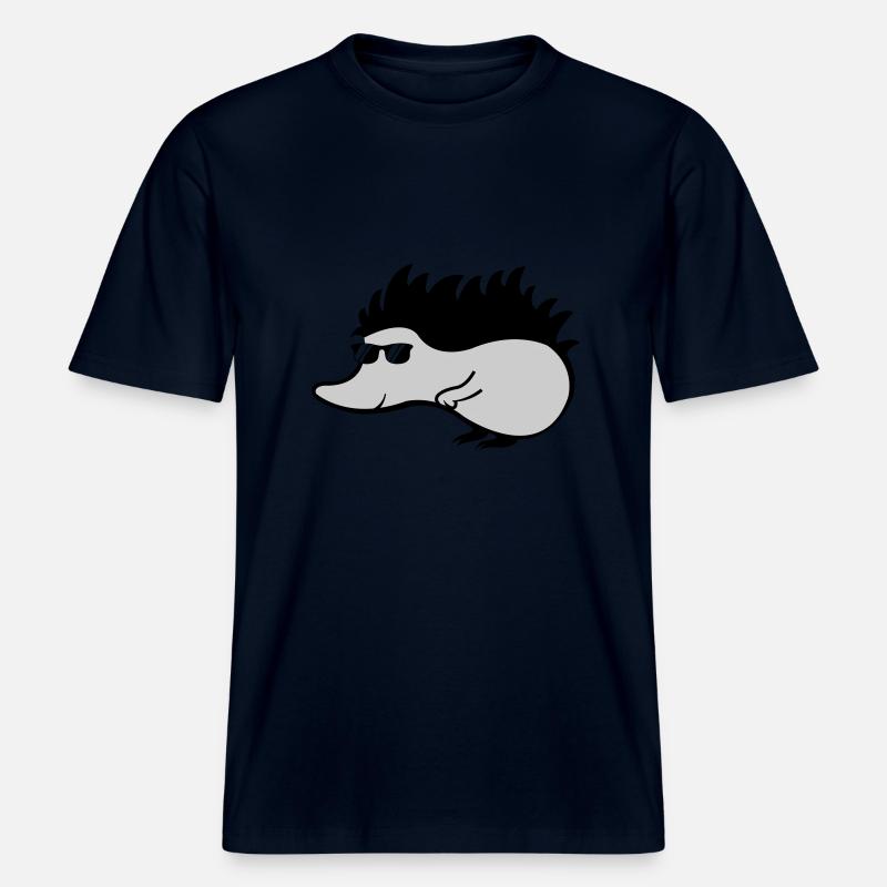 hérisson cool -  T-shirt unisexe RELAXED FIT en coton bio - marine