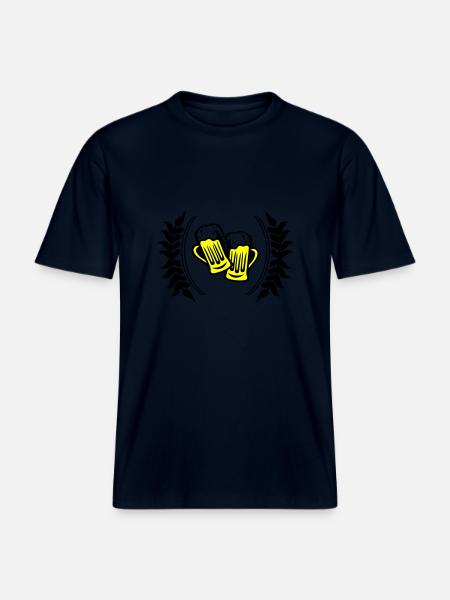 Beer icon -  RELAXED FIT Unisex Organic T-Shirt - french navy