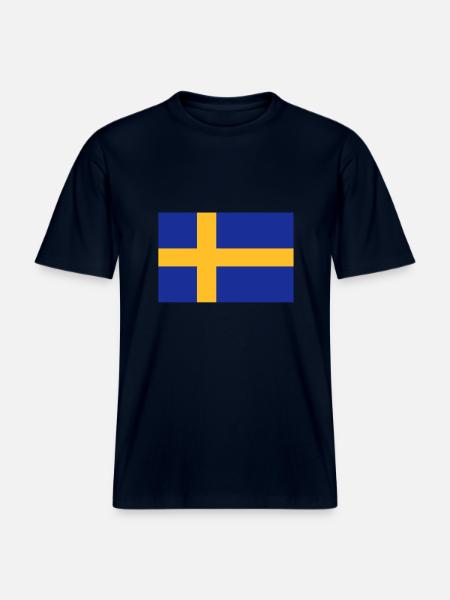 drapeau_suede -  T-shirt unisexe RELAXED FIT en coton bio - marine