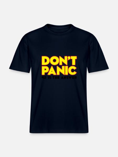 Gå ikke i panik - gå ikke i panik - 42 er svaret -  Økologisk unisex T-shirt RELAXED FIT - navy