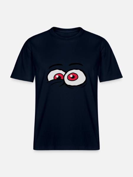 Comic Eyes Crazy Design - RELAXED FIT Unisex Organic T-Shirt - french navy