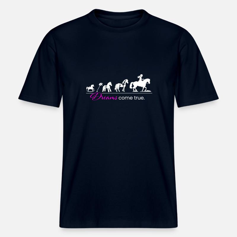 Pferde Traum Evolution -  RELAXED FIT Unisex Organic T-Shirt - Navy