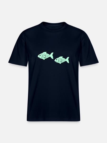 fish2 -  RELAXED FIT Unisex Organic T-Shirt - french navy