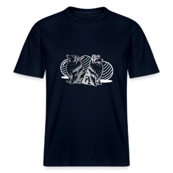 Treibball (3 Farben) -  RELAXED FIT Unisex Organic T-Shirt - Navy - Vorne - Alina (178cm) & Michal (187cm)