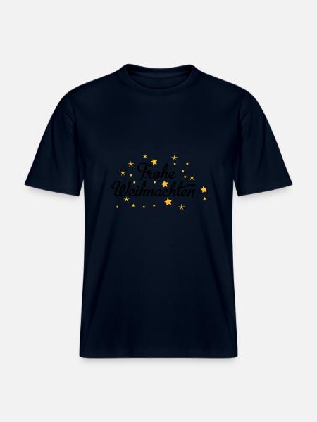 Frohe Weihnachten -  RELAXED FIT Unisex Organic T-Shirt - Navy
