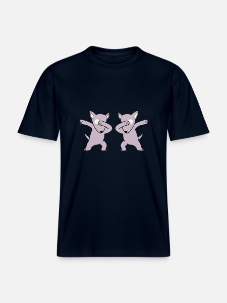 dog dabbing - RELAXED FIT Unisex Organic T-Shirt - Navy