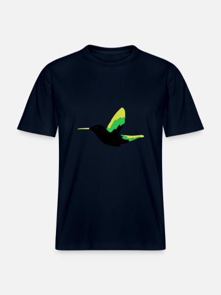 Hummingbird Bird - RELAXED FIT Unisex Organic T-Shirt - french navy