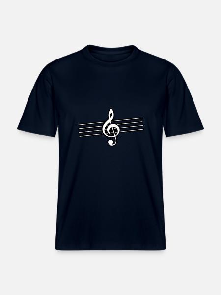 clef icon music - RELAXED FIT Unisex Organic T-Shirt - french navy