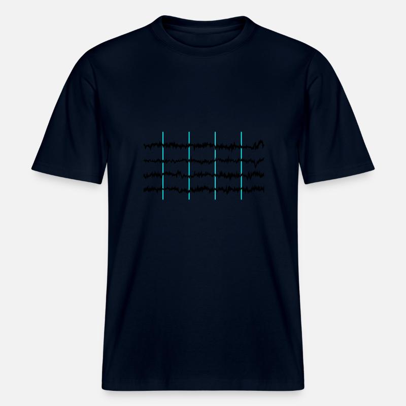 brainwaves -  RELAXED FIT Unisex Organic T-Shirt - Navy