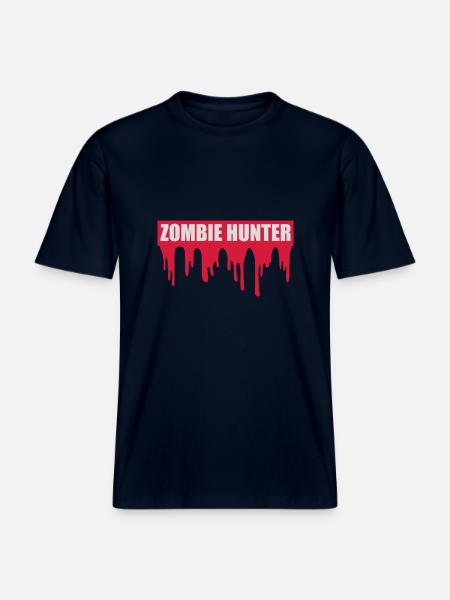 zombie hunter Halloween Quote - RELAXED FIT Unisex Organic T-Shirt - french navy